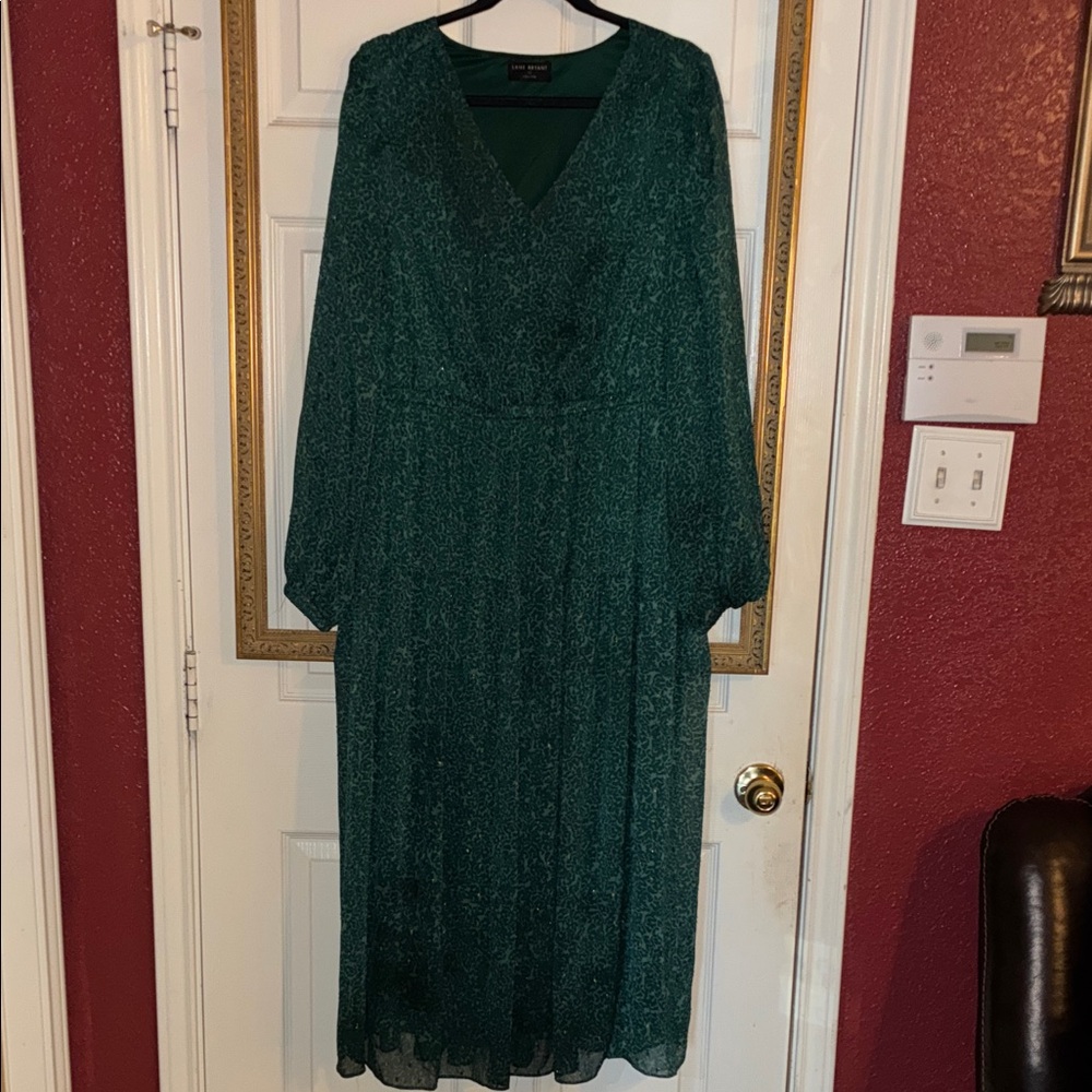 Lane Bryant Teal Long Sleeve Dress